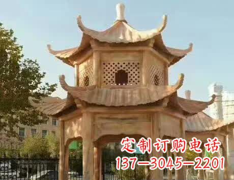 衢州石雕小区景观双层凉亭