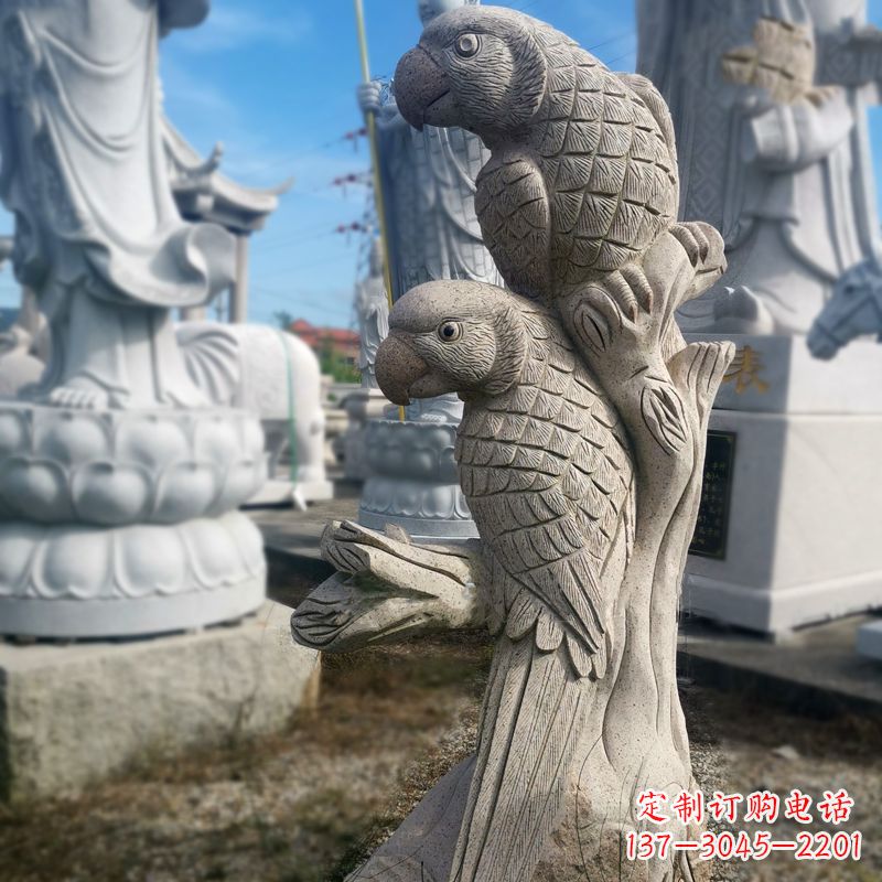 衢州石雕鹦鹉景观雕塑摆件