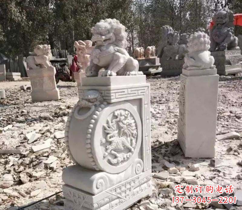 衢州石雕园林狮子抱鼓石
