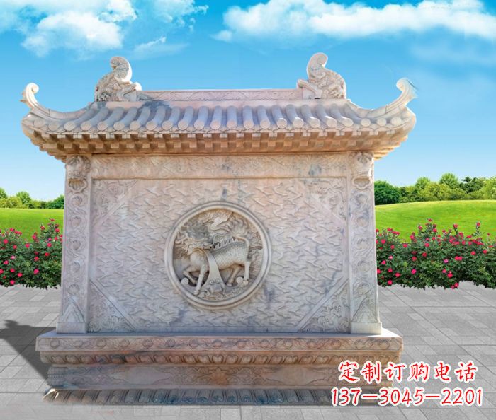 衢州石浮雕麒麟庭院影壁