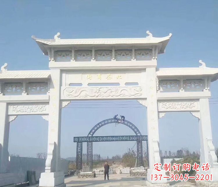 衢州石牌坊三门牌坊石雕 (4)