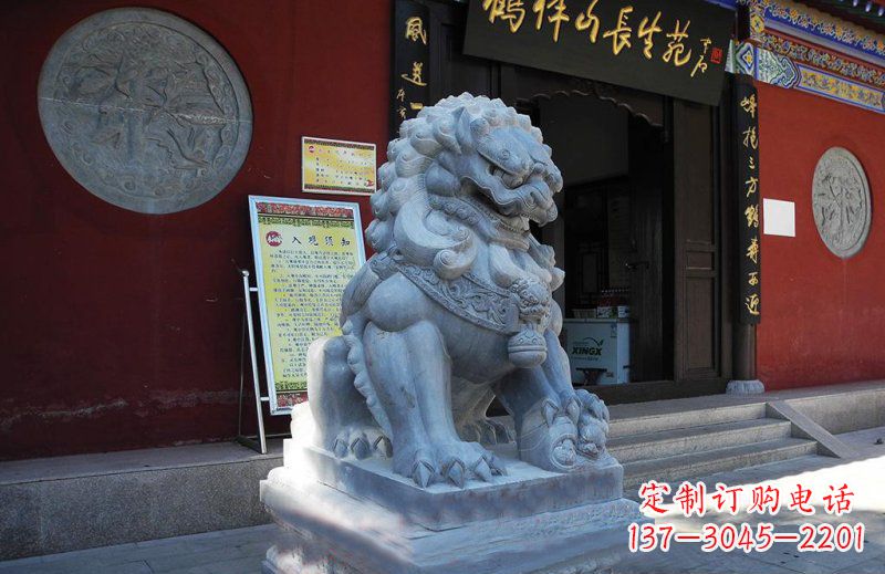 衢州石狮子寺庙门口石雕