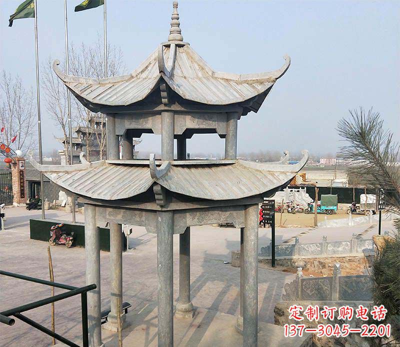 衢州双层户外凉亭石雕