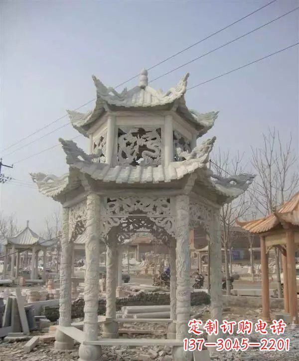 衢州双层凉亭石雕