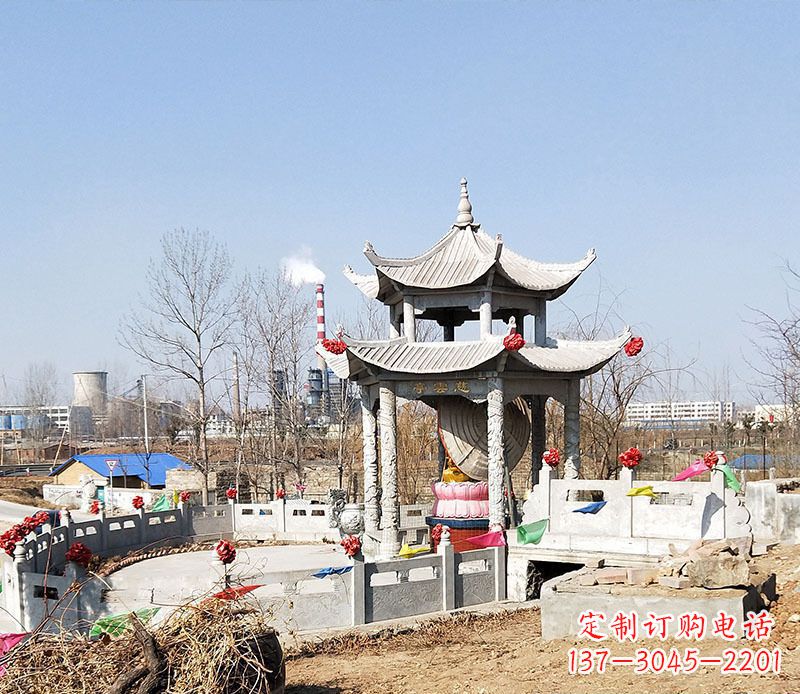 衢州双层石凉亭石雕 (2)