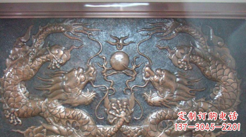 衢州双龙戏珠锻铜浮雕