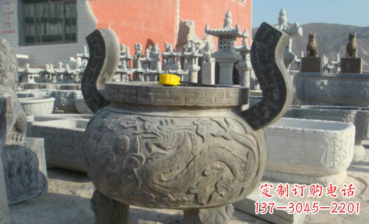 衢州双龙戏珠浮雕香炉铜雕