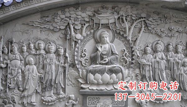 衢州寺庙墙壁石浮雕佛像