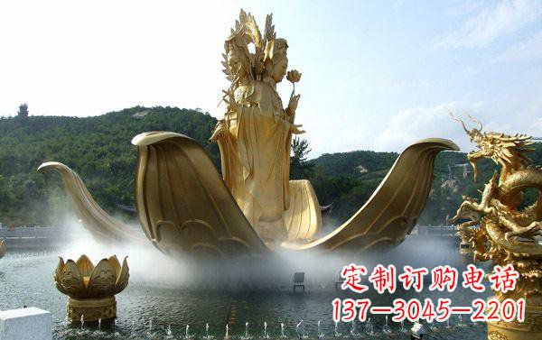 衢州寺庙三面观音雕像