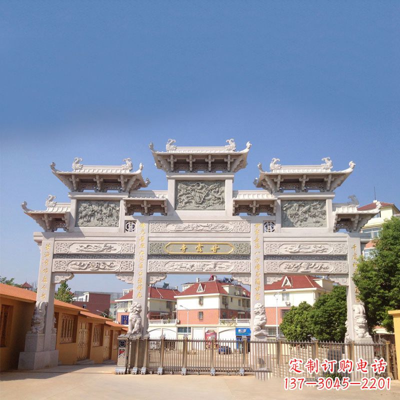 衢州寺院大门石雕牌楼