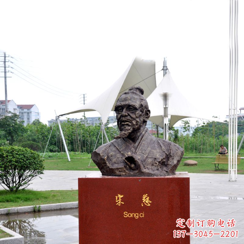 衢州宋慈铸铜头像雕塑-古代十大名医园林广场人物雕塑