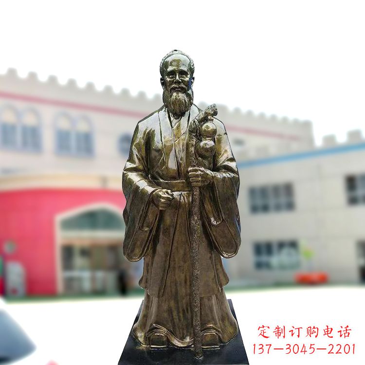 衢州孙思邈仿铜玻璃钢雕塑-医院著名医学人物雕像