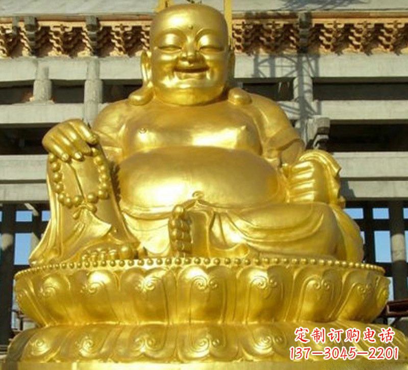 衢州贴金弥勒佛铜雕