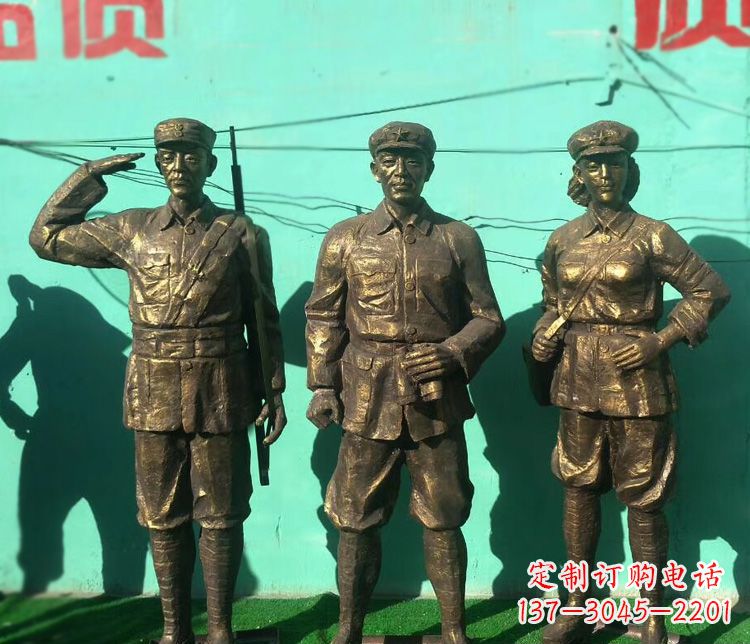 衢州铜雕八路军战士雕塑