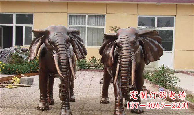 衢州铜雕大象公司门口动物雕塑