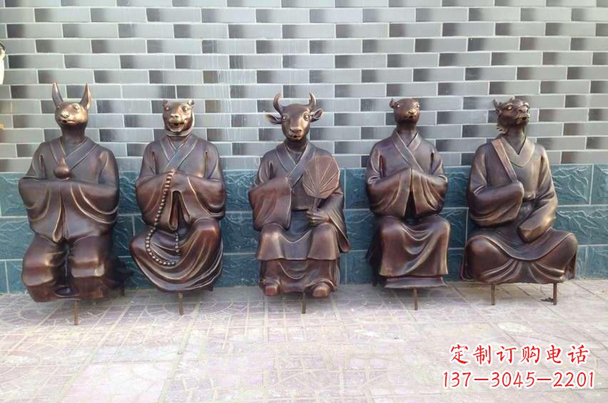 衢州铜雕兽首人身十二生肖雕塑