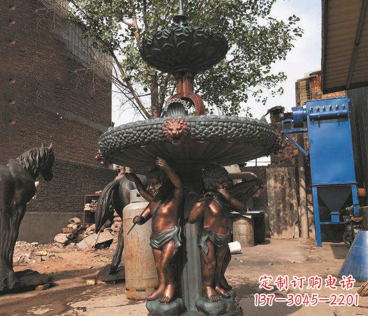 衢州铜雕西方人物喷泉景观雕塑