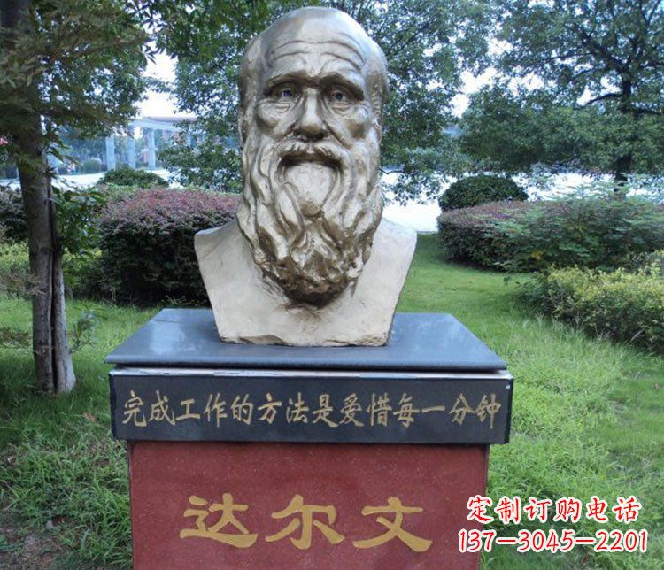 衢州铜雕校园达尔文肖像雕塑