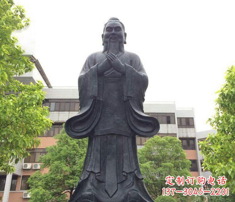 衢州铜雕学校孔子圣人雕塑摆件