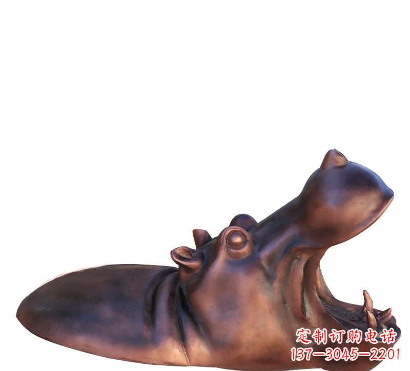 衢州铜雕张嘴河马