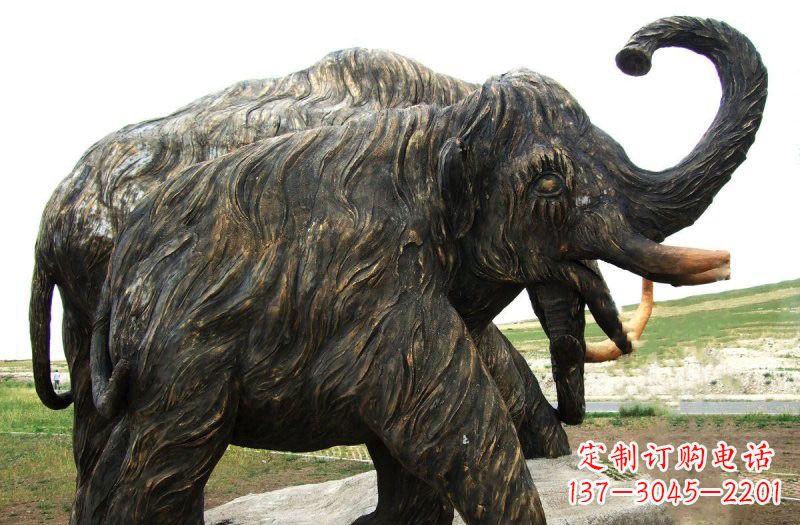 衢州铜雕长毛象动物雕塑