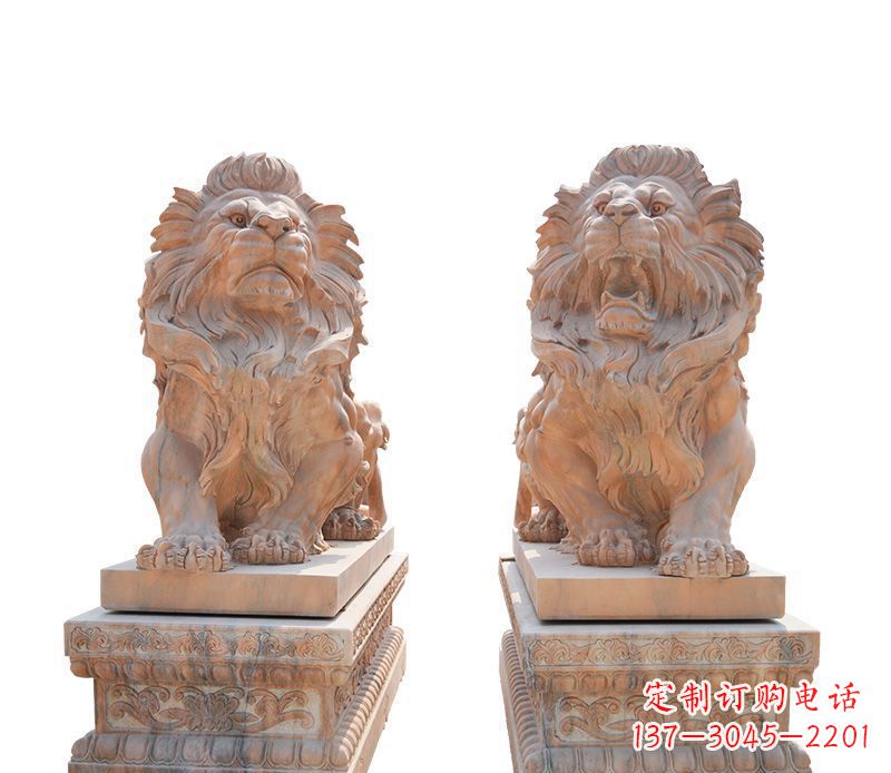 衢州晚霞红欧式狮子雕塑
