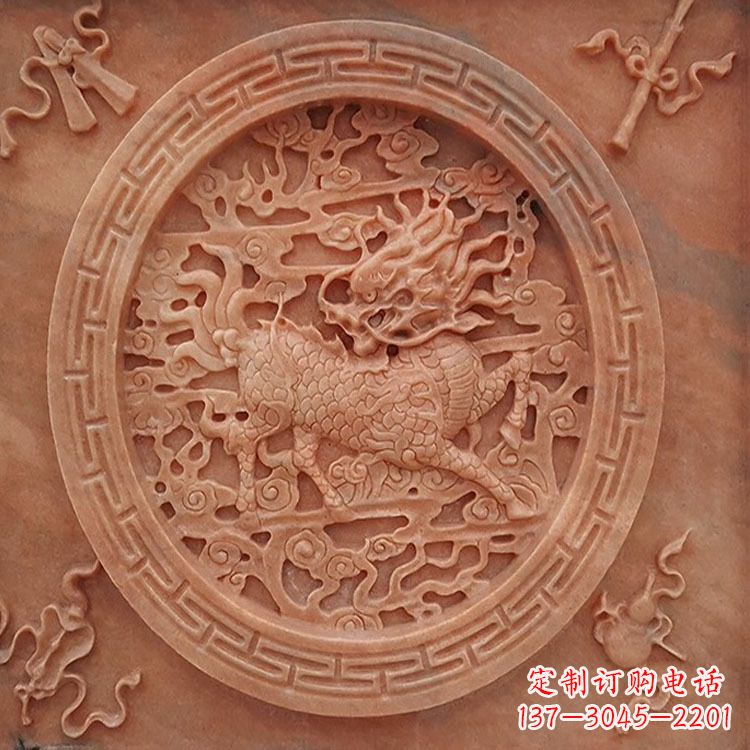 衢州晚霞红麒麟建筑装饰壁画