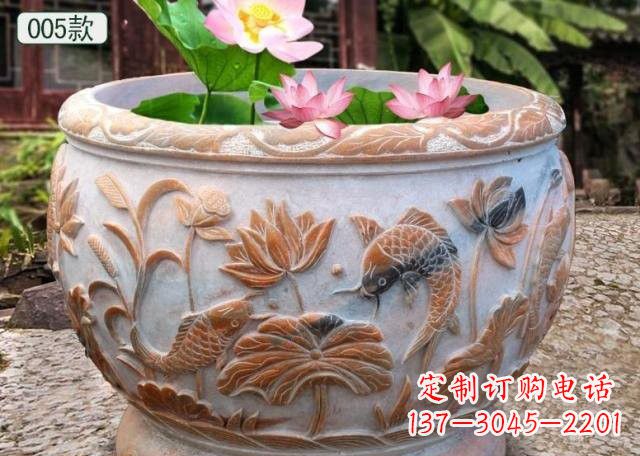 衢州晚霞红水缸鱼缸雕塑