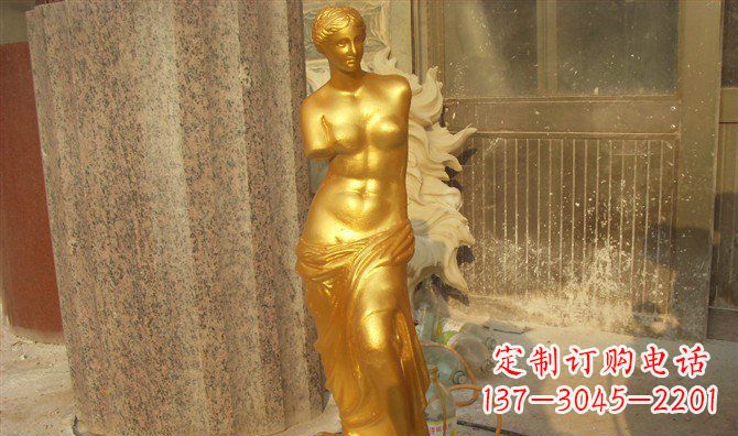 衢州维纳斯玻璃钢仿铜西方人物雕塑 (2)