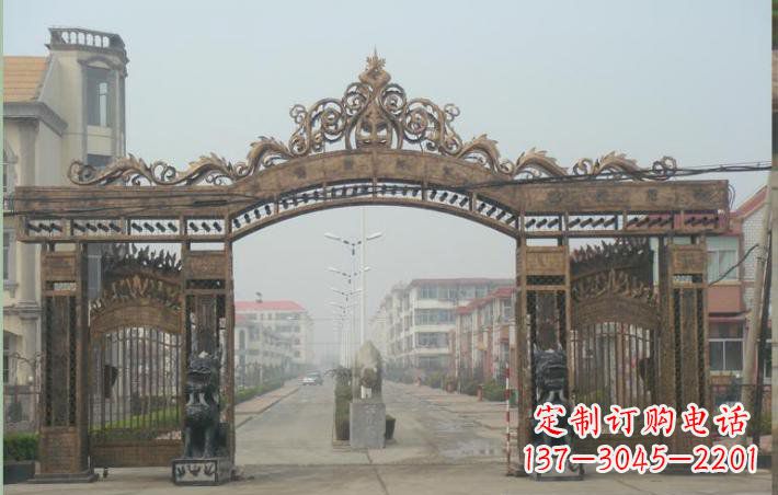 衢州小区不锈钢门口牌坊雕塑