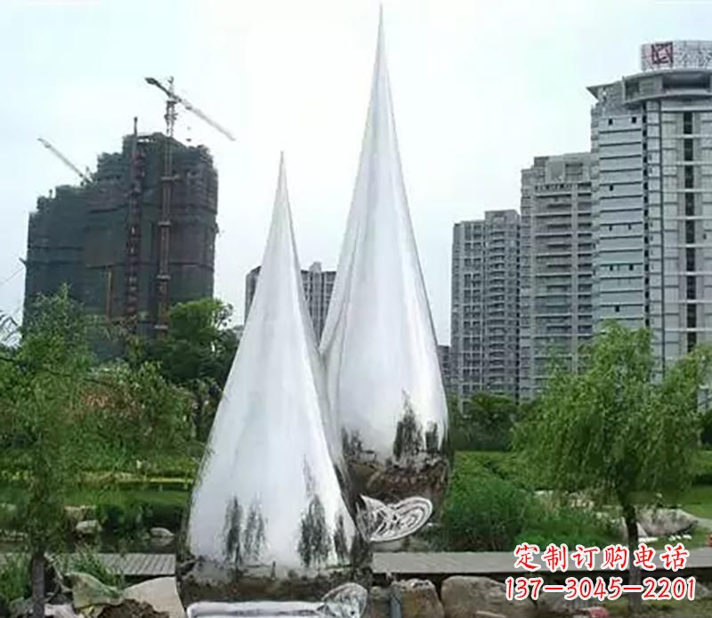 衢州小区不锈钢水滴雕塑