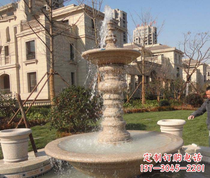 衢州小区景观多层喷泉石雕 (2)