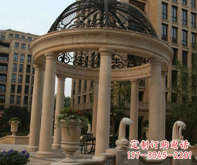 衢州小区景观欧式石雕凉亭