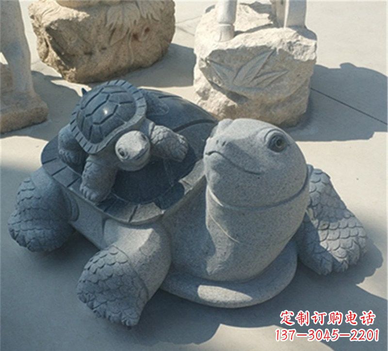 衢州小区母子乌龟石雕