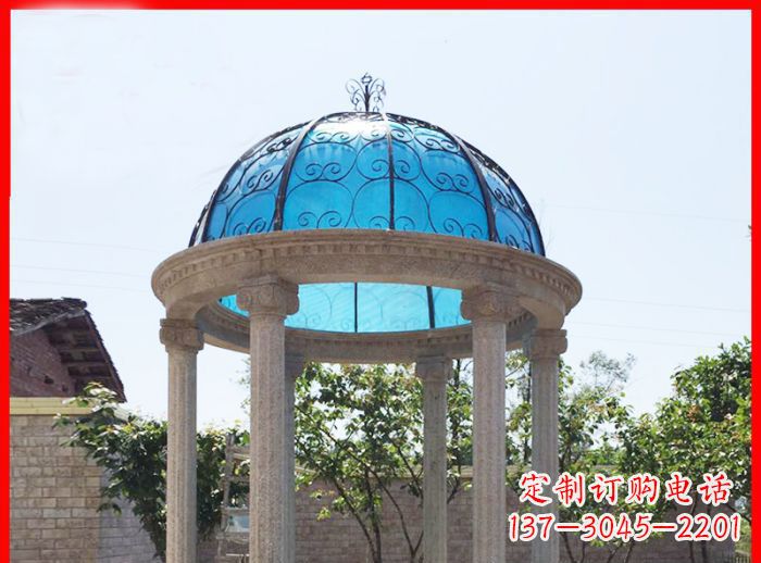 衢州小区欧式圆顶凉亭石雕_2