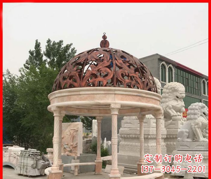衢州小区欧式圆顶凉亭石雕_1