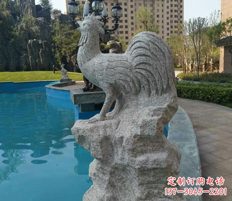衢州小区十二生肖鸡动物石雕