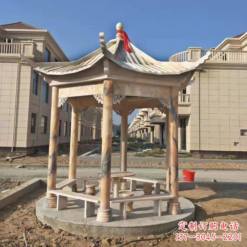 衢州小区庭院石雕凉亭