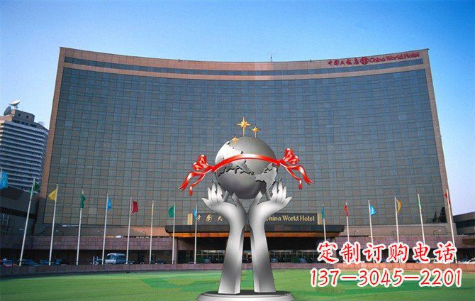 衢州校园不锈钢双手捧地球雕塑