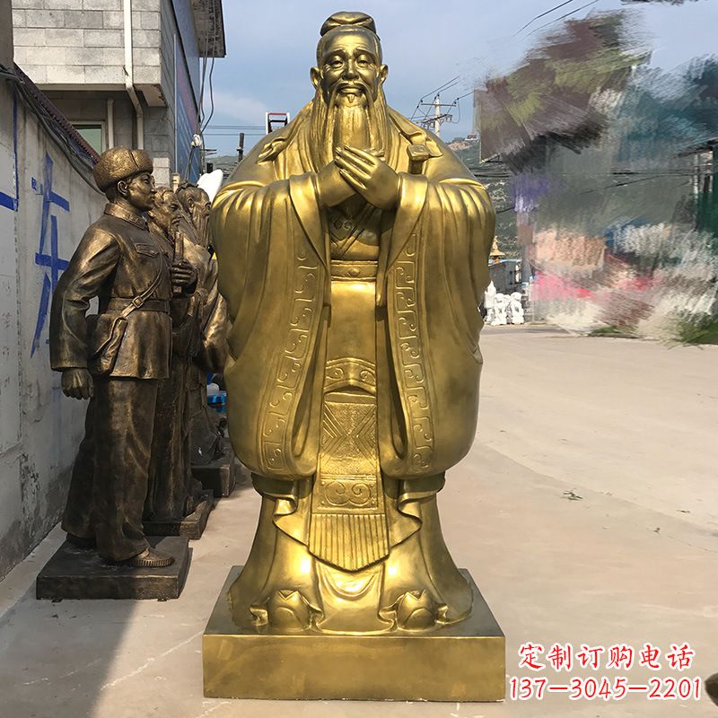 衢州校园孔子铜雕像