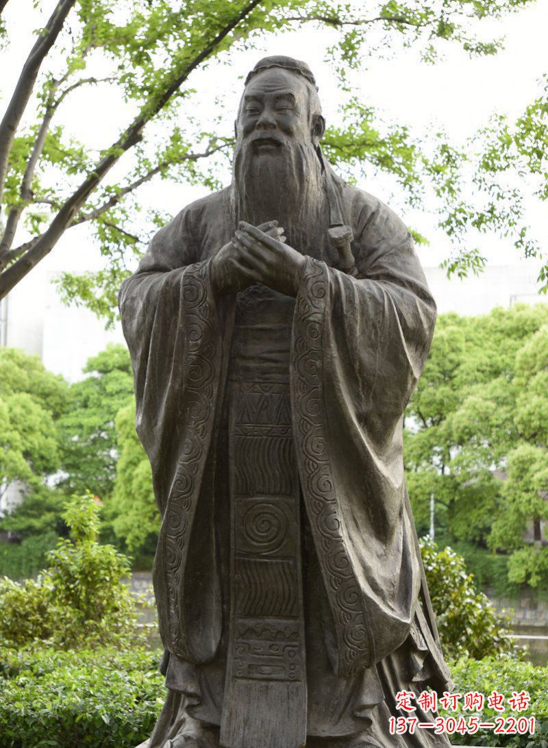 衢州校园孔子行教像铜雕 (2)