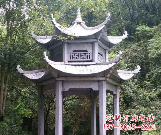 衢州园林仿古石凉亭景观石雕 (3)