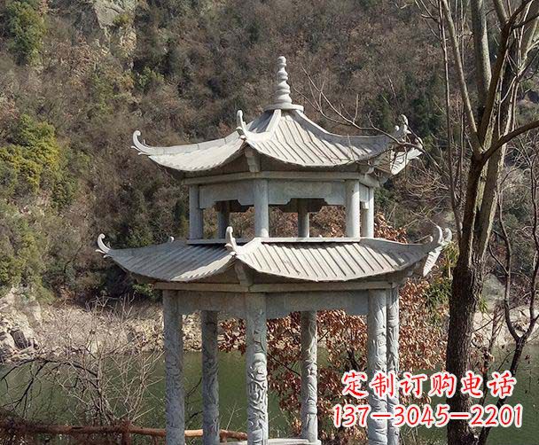 衢州园林仿古双层石雕凉亭