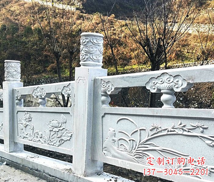 衢州园林景观大理石栏板石雕 (7)