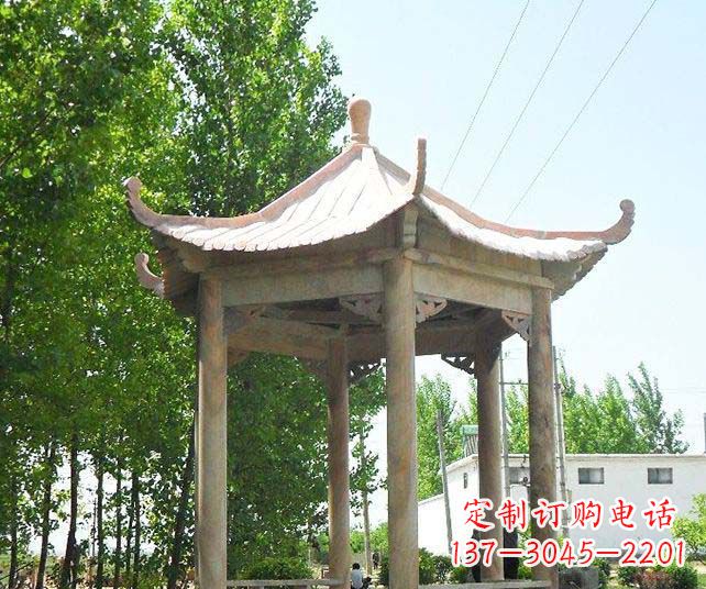 衢州园林景观单层石雕凉亭