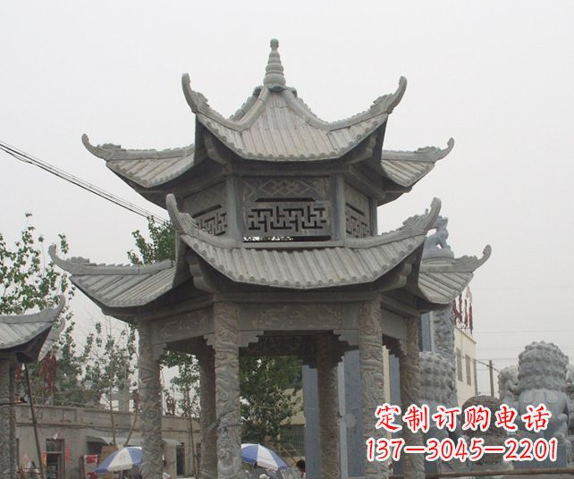 衢州园林景观仿古石雕凉亭 (2)