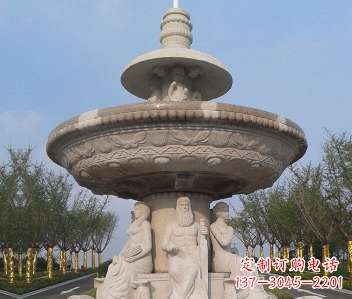 衢州园林景观西方人物喷泉石雕 (2)