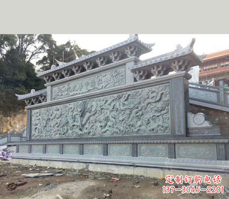 衢州园林九龙壁景观石雕 (2)