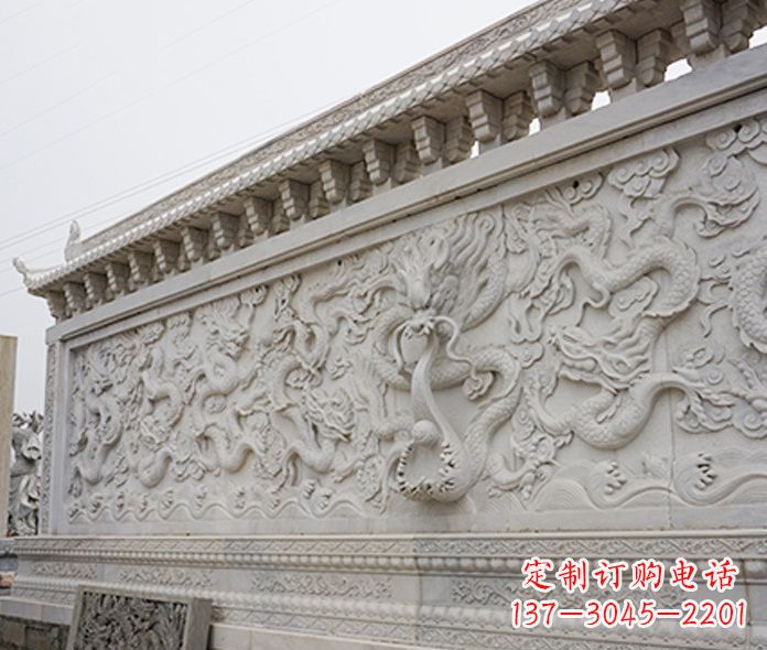 衢州园林九龙壁石雕影壁 (5)