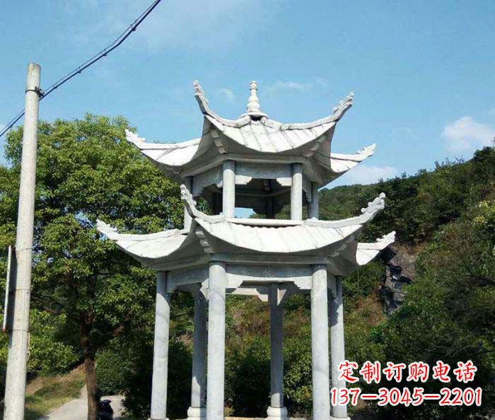 衢州园林双层凉亭石雕